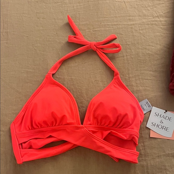 Shade & Shore Other - Shade & Shore Bright Coral Bikini Top